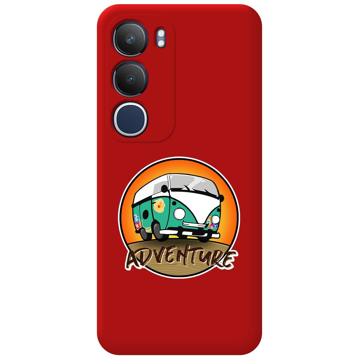 Funda Silicona Líquida Roja para Vivo Y19s diseño Adventure Dibujos