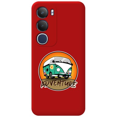 Funda Silicona Líquida Roja para Vivo Y19s diseño Adventure Dibujos