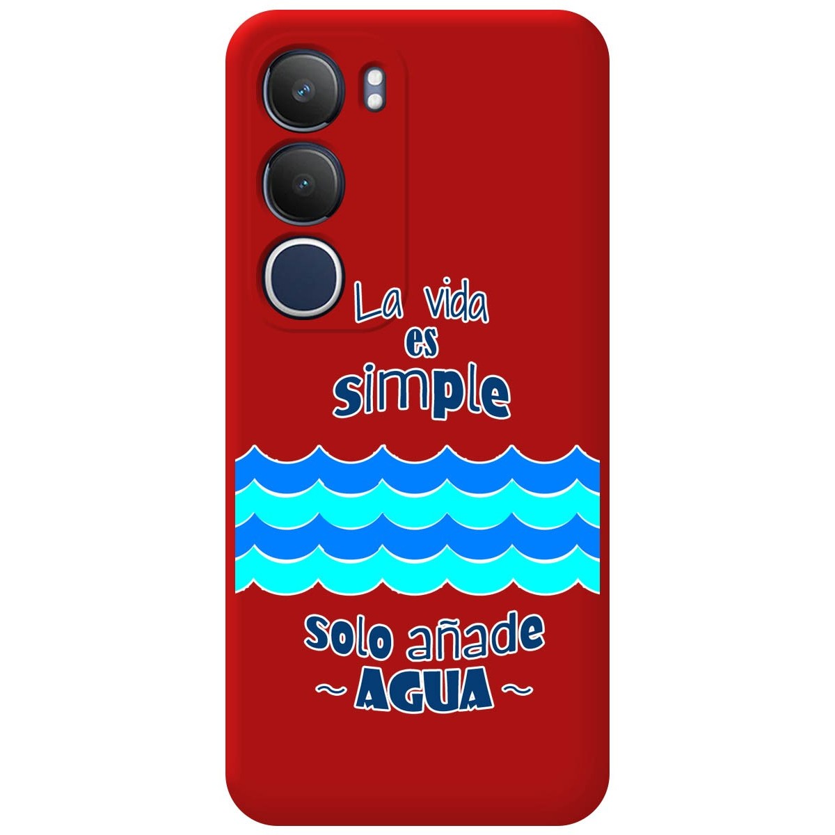 Funda Silicona Líquida Roja para Vivo Y19s diseño Agua Dibujos