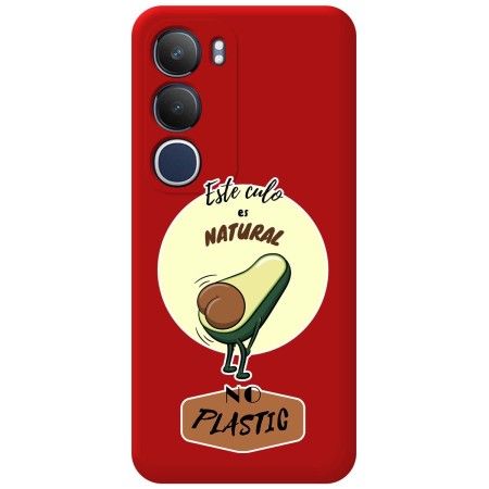 Funda Silicona Líquida Roja para Vivo Y19s diseño Culo Natural Dibujos