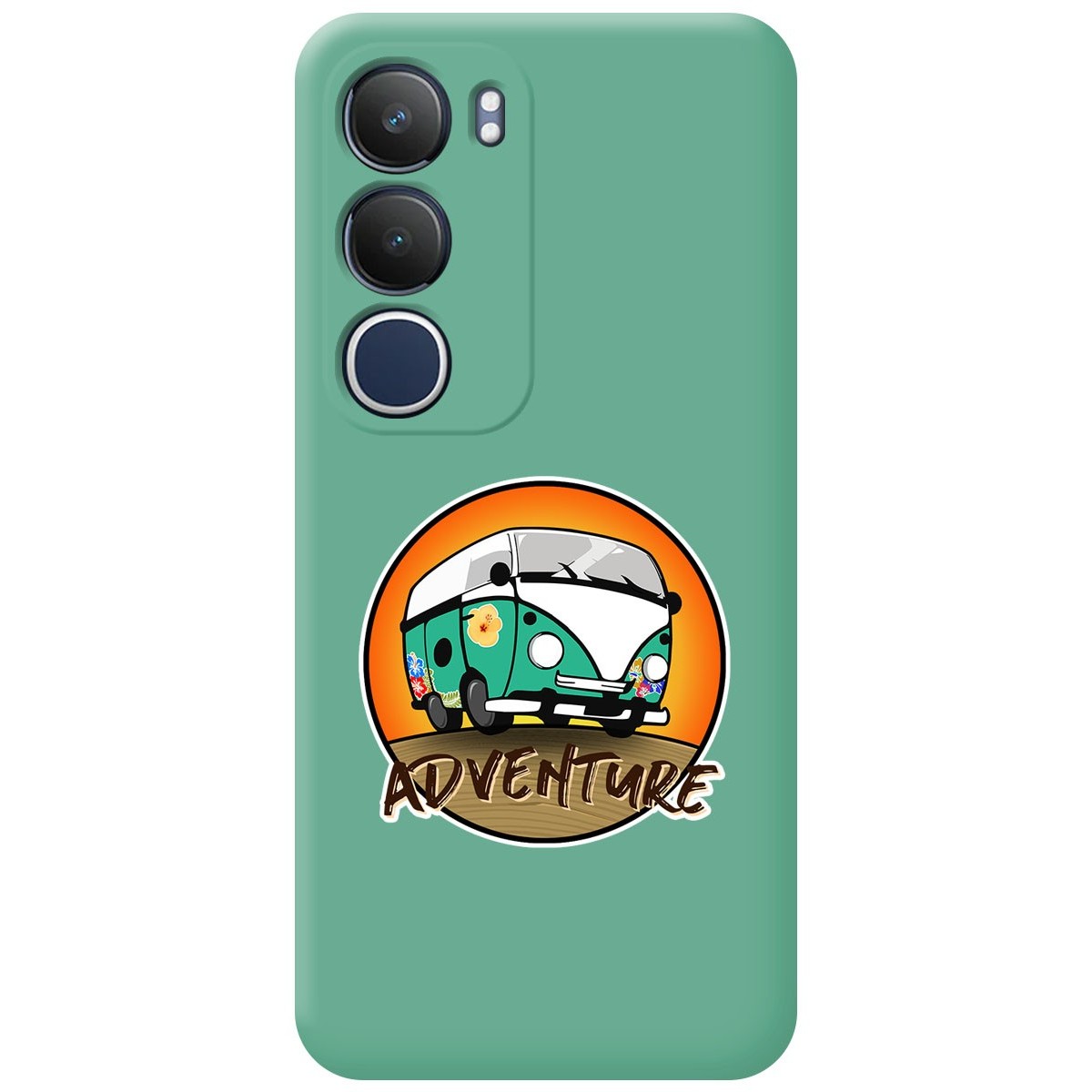 Funda Silicona Líquida Verde para Vivo Y19s diseño Adventure Dibujos