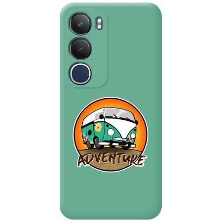 Funda Silicona Líquida Verde para Vivo Y19s diseño Adventure Dibujos