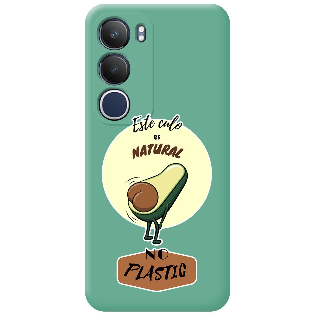Funda Silicona Líquida Verde para Vivo Y19s diseño Culo Natural Dibujos