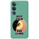 Funda Silicona Líquida Verde para Vivo Y19s diseño Mujer Escalada Dibujos