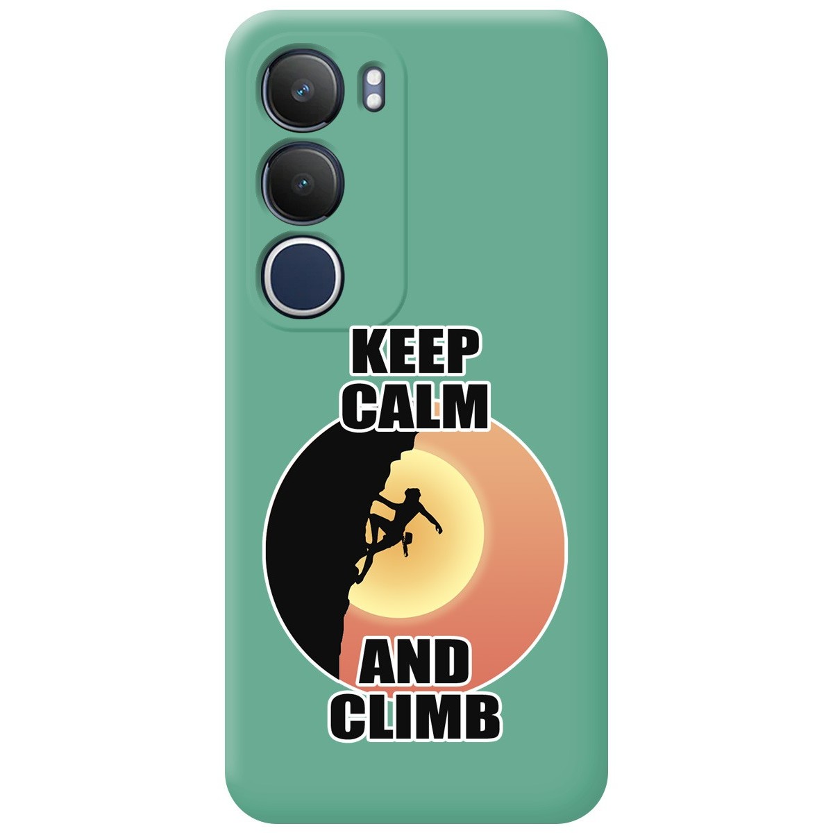 Funda Silicona Líquida Verde para Vivo Y19s diseño Mujer Escalada Dibujos