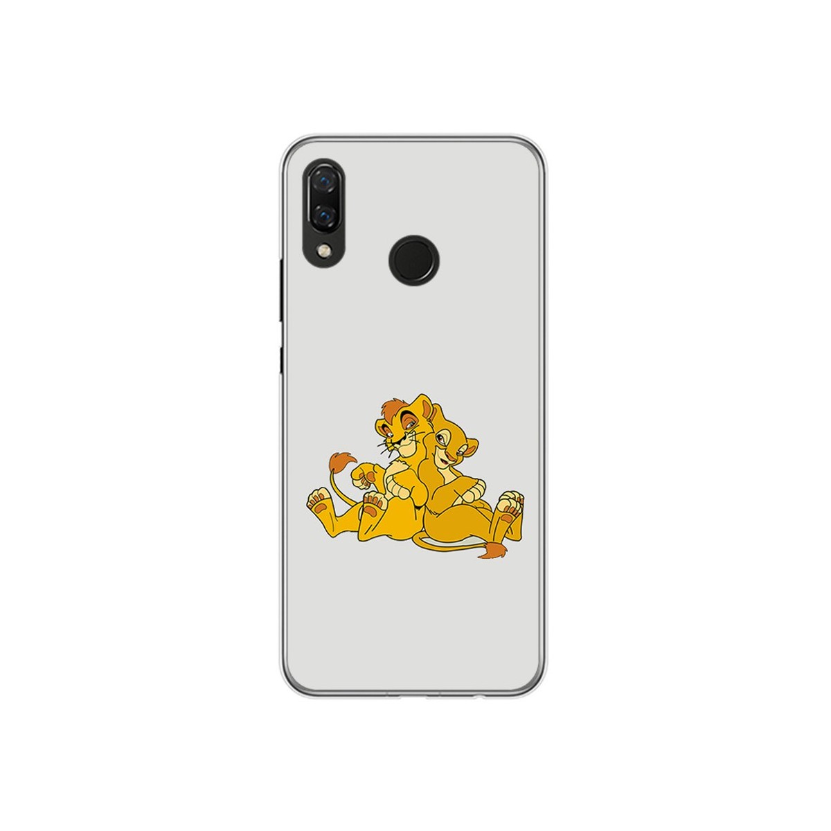 Funda Gel Tpu para Huawei P Smart Plus Diseño Leones Dibujos