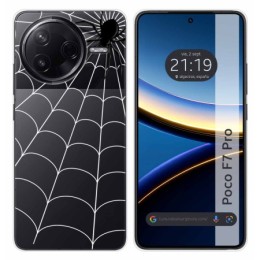 Funda Silicona Transparente para Xiaomi Poco F7 Pro 5G diseño Araña Dibujos