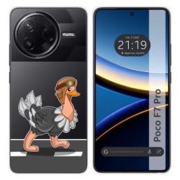 Funda Silicona Transparente para Xiaomi Poco F7 Pro 5G diseño Avestruz Dibujos