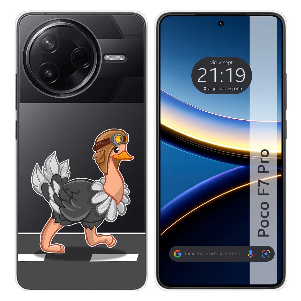 Funda Silicona Transparente para Xiaomi Poco F7 Pro 5G diseño Avestruz Dibujos