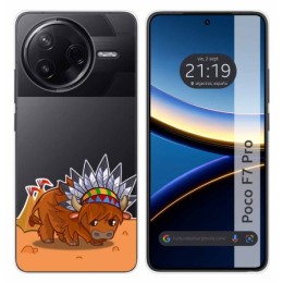 Funda Silicona Transparente para Xiaomi Poco F7 Pro 5G diseño Bufalo Dibujos