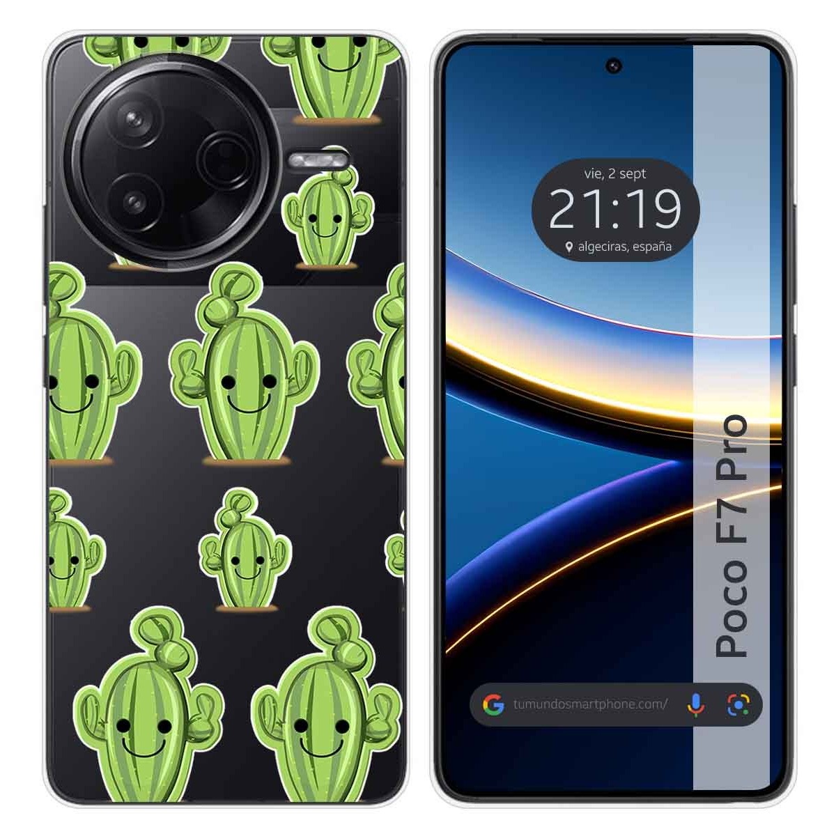Funda Silicona Transparente para Xiaomi Poco F7 Pro 5G diseño Cactus Dibujos
