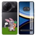 Funda Silicona Transparente para Xiaomi Poco F7 Pro 5G diseño Conejo Dibujos