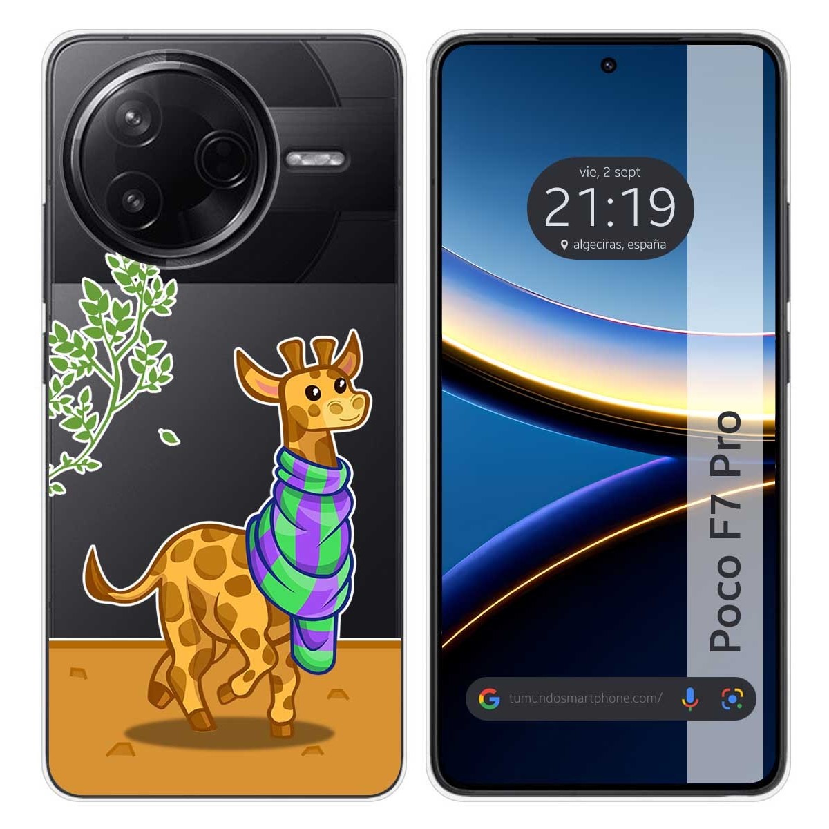 Funda Silicona Transparente para Xiaomi Poco F7 Pro 5G diseño Jirafa Dibujos