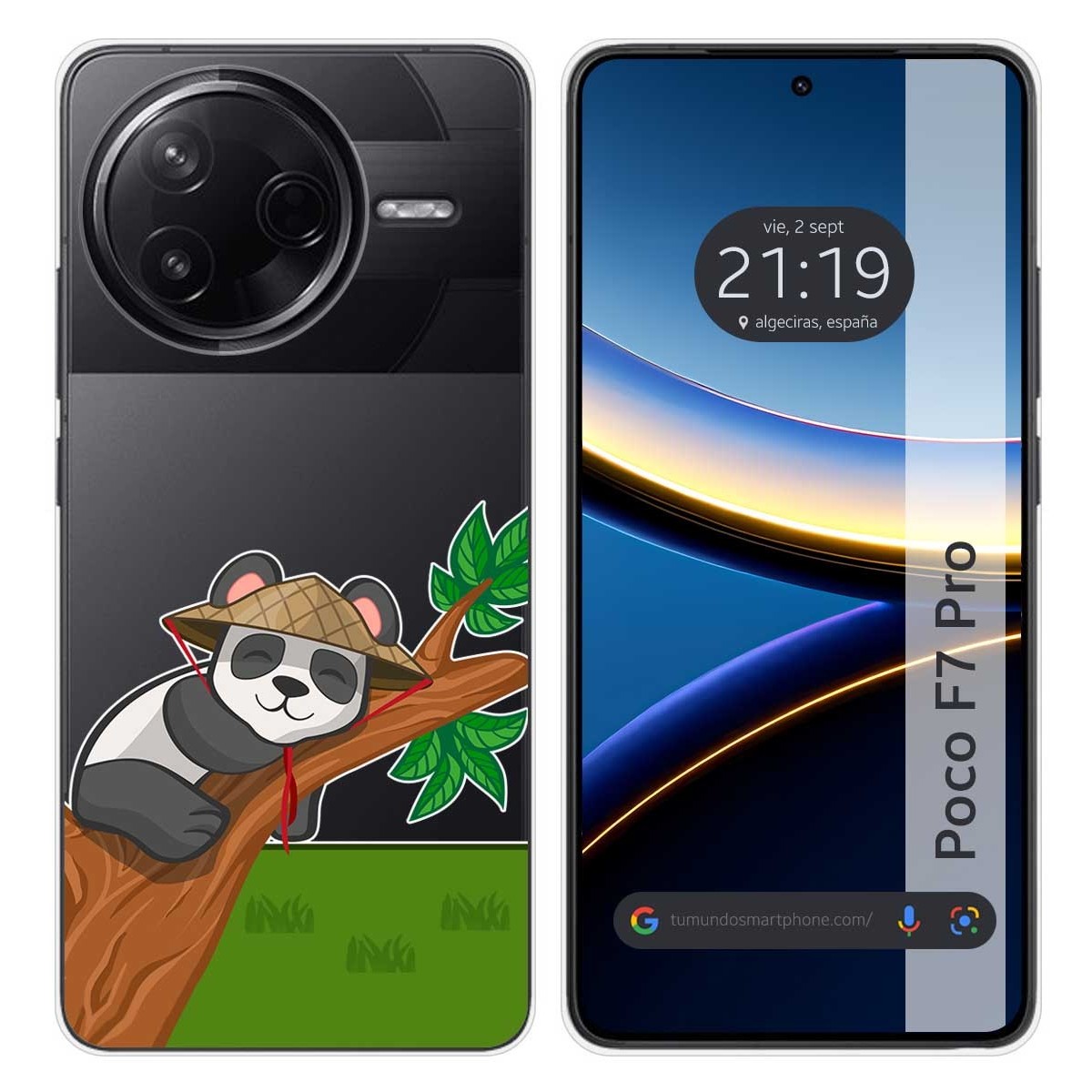 Funda Silicona Transparente para Xiaomi Poco F7 Pro 5G diseño Panda Dibujos