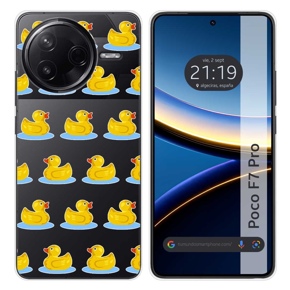 Funda Silicona Transparente para Xiaomi Poco F7 Pro 5G diseño Pato Dibujos