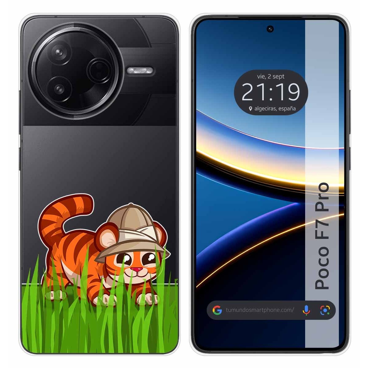 Funda Silicona Transparente para Xiaomi Poco F7 Pro 5G diseño Tigre Dibujos