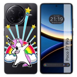 Funda Silicona Transparente para Xiaomi Poco F7 Pro 5G diseño Unicornio Dibujos