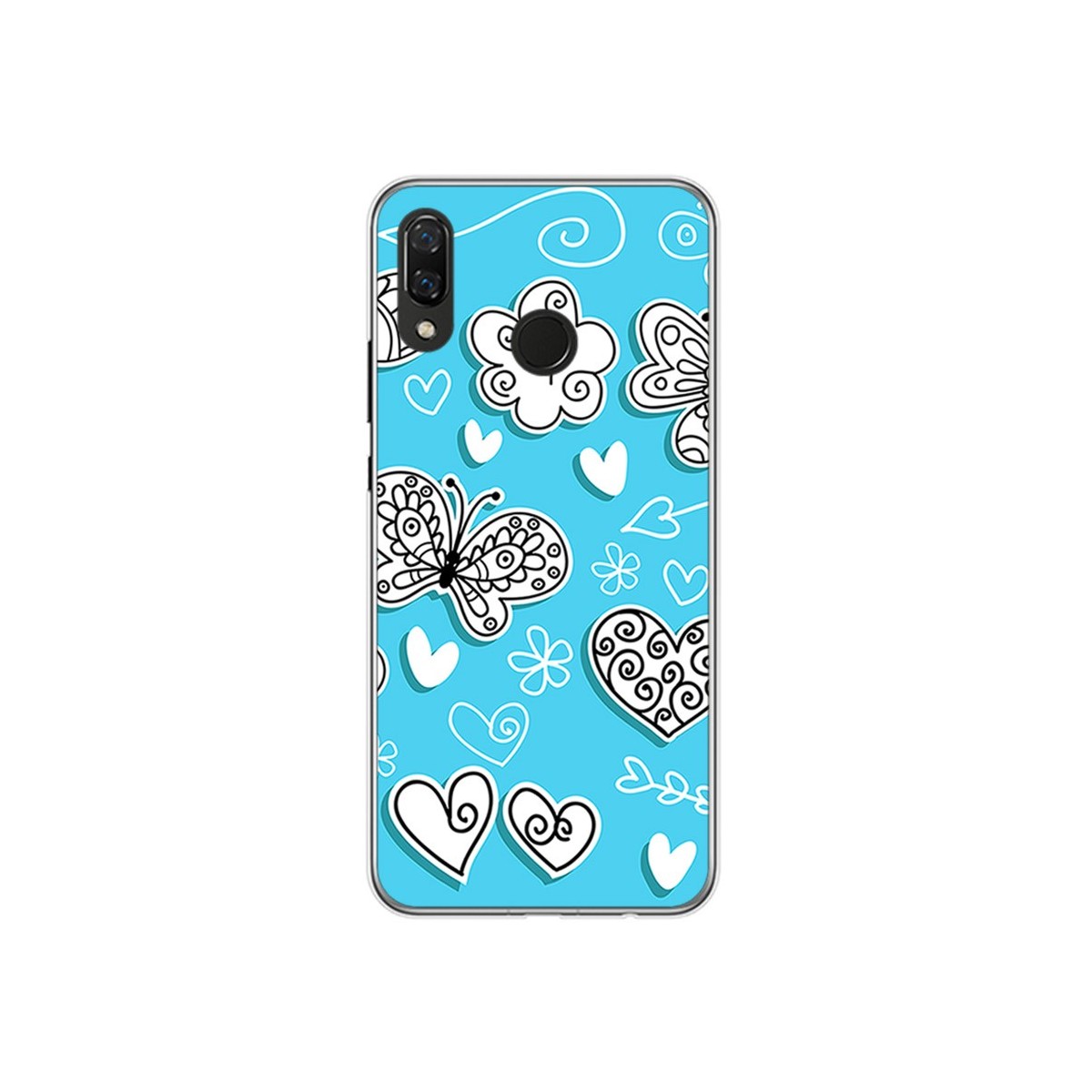 Funda Gel Tpu para Huawei P Smart Plus Diseño Mariposas Dibujos