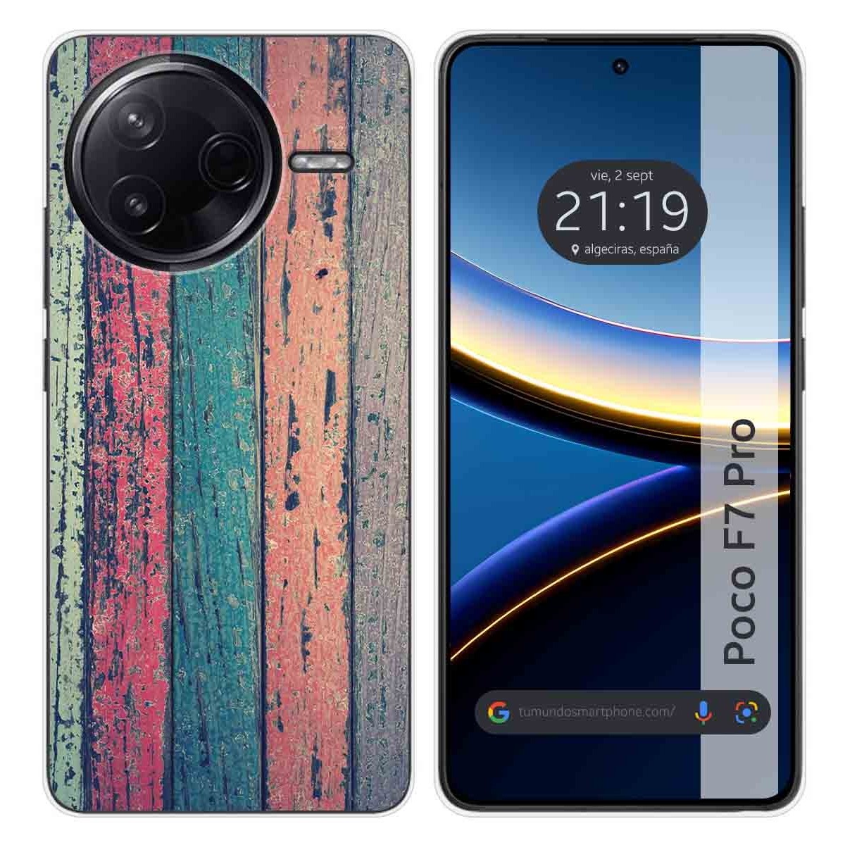 Funda Silicona para Xiaomi Poco F7 Pro 5G diseño Madera 10 Dibujos