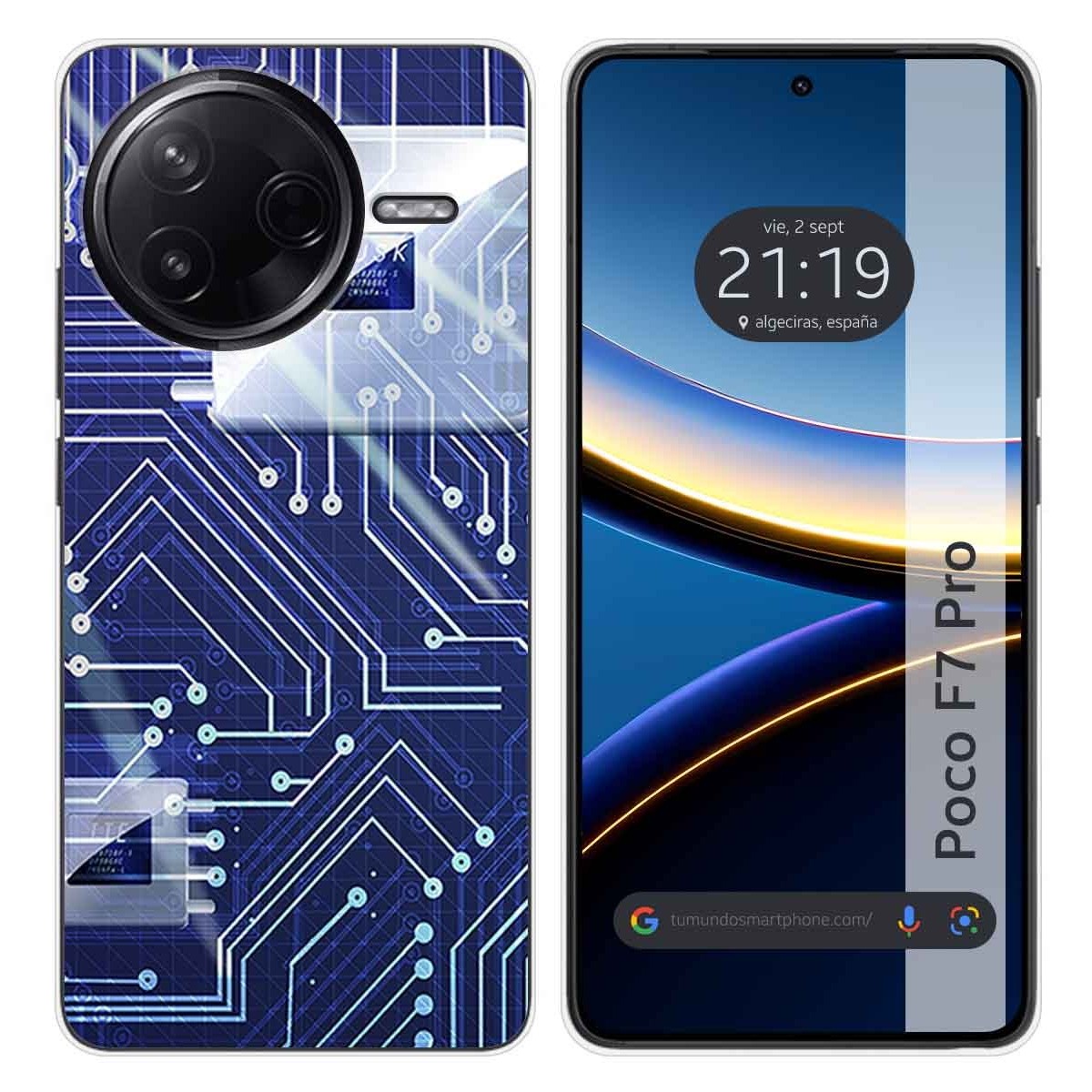 Funda Silicona para Xiaomi Poco F7 Pro 5G diseño Circuito Dibujos