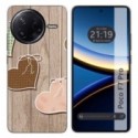 Funda Silicona para Xiaomi Poco F7 Pro 5G diseño Corazones Madera Dibujos