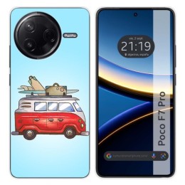 Funda Silicona para Xiaomi Poco F7 Pro 5G diseño Furgoneta Dibujos