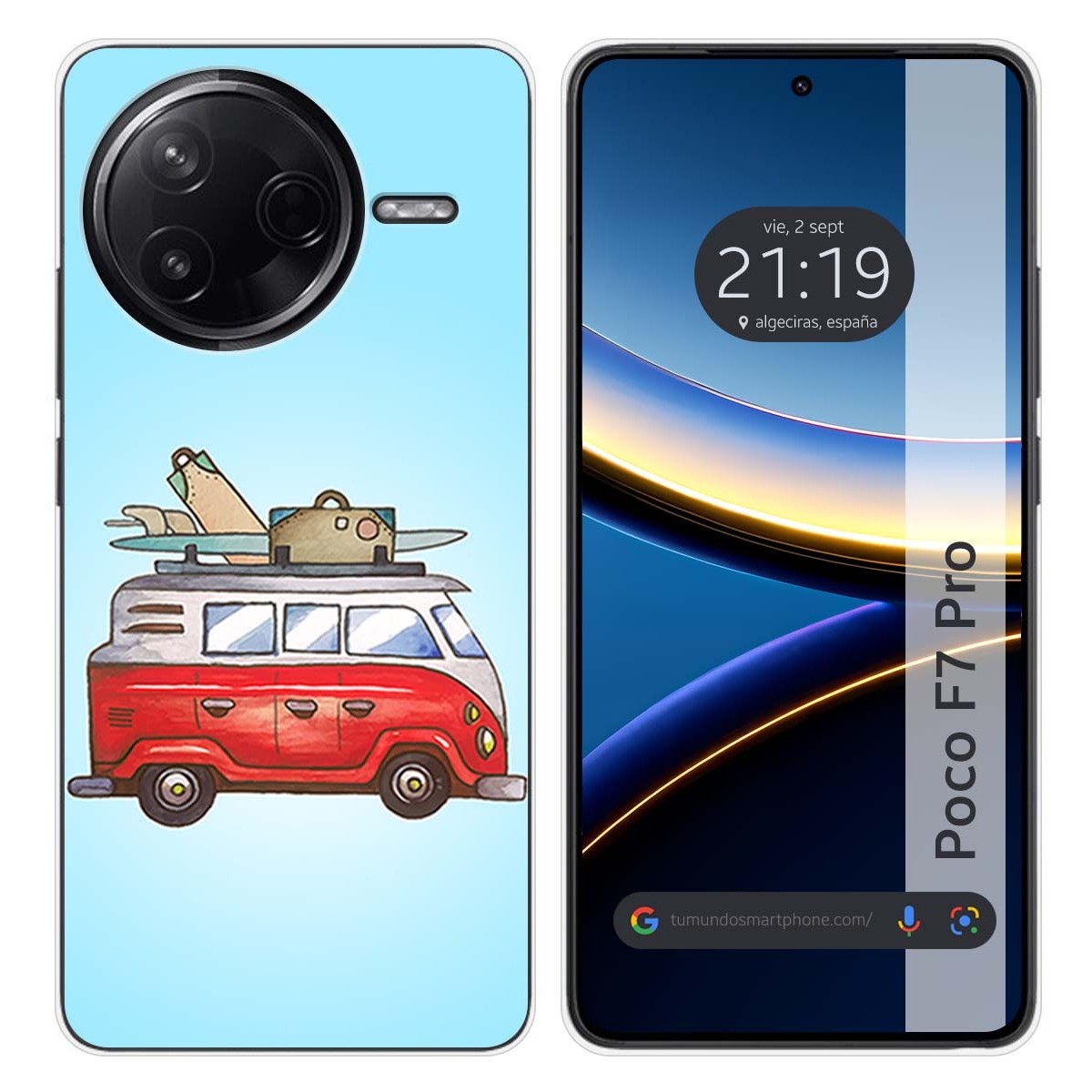 Funda Silicona para Xiaomi Poco F7 Pro 5G diseño Furgoneta Dibujos