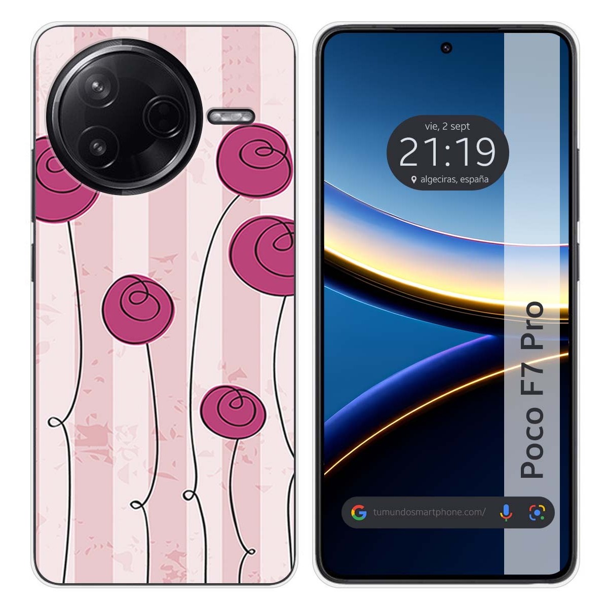 Funda Silicona para Xiaomi Poco F7 Pro 5G diseño Flores Vintage Dibujos