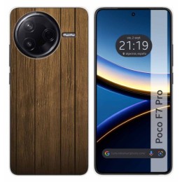 Funda Silicona para Xiaomi Poco F7 Pro 5G diseño Madera Dibujos