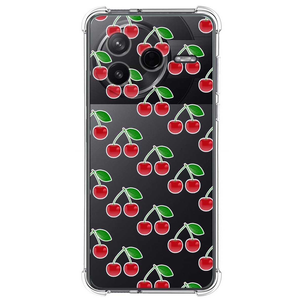 Funda Silicona Antigolpes para Xiaomi Poco F7 Pro 5G diseño Cerezas Dibujos