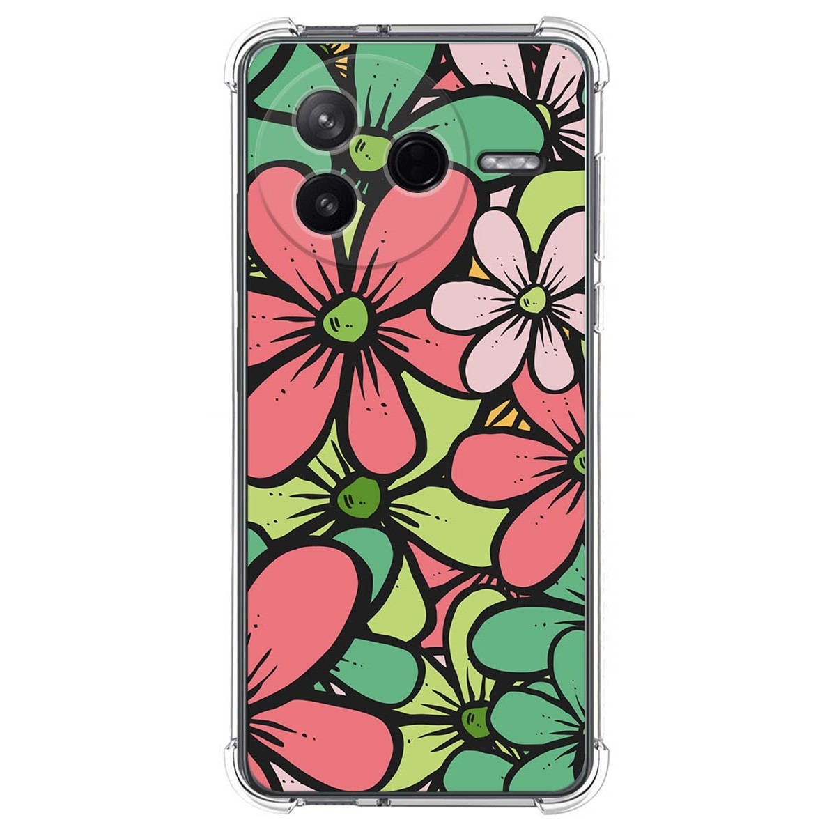Funda Silicona Antigolpes para Xiaomi Poco F7 Pro 5G diseño Flores 02 Dibujos