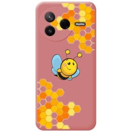 Funda Silicona Líquida Rosa para Xiaomi Poco F7 Pro 5G diseño Abeja Dibujos