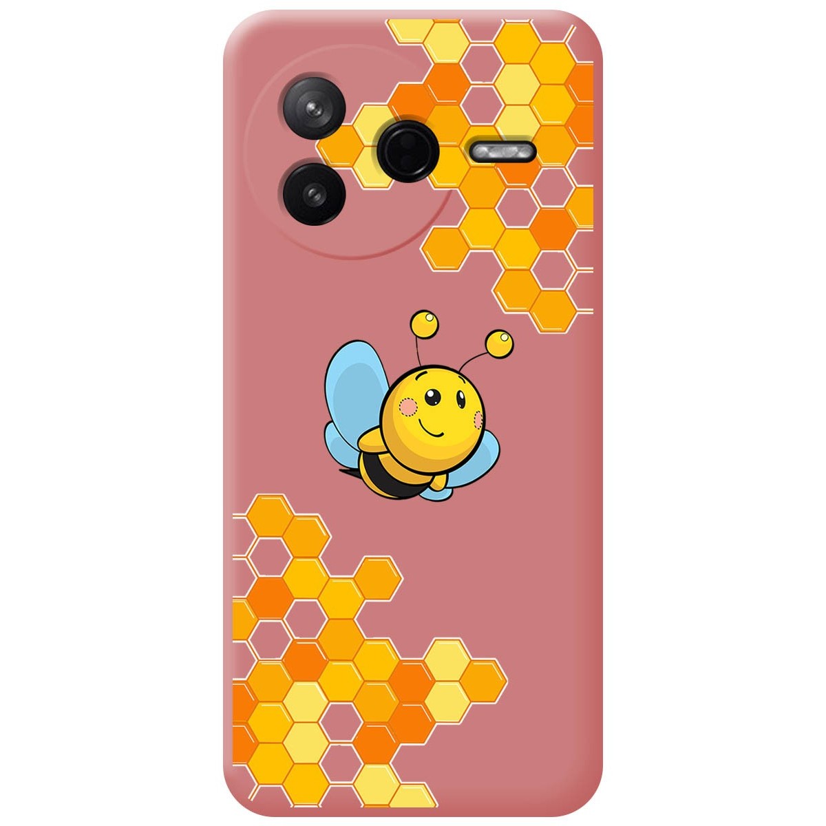 Funda Silicona Líquida Rosa para Xiaomi Poco F7 Pro 5G diseño Abeja Dibujos