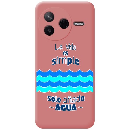 Funda Silicona Líquida Rosa para Xiaomi Poco F7 Pro 5G diseño Agua Dibujos