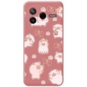 Funda Silicona Líquida Rosa para Xiaomi Poco F7 Pro 5G diseño Cerdos Dibujos