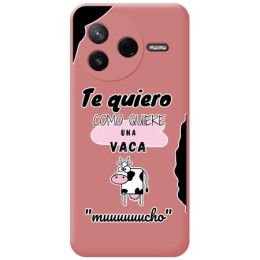Funda Silicona Líquida Rosa para Xiaomi Poco F7 Pro 5G diseño Vaca Dibujos