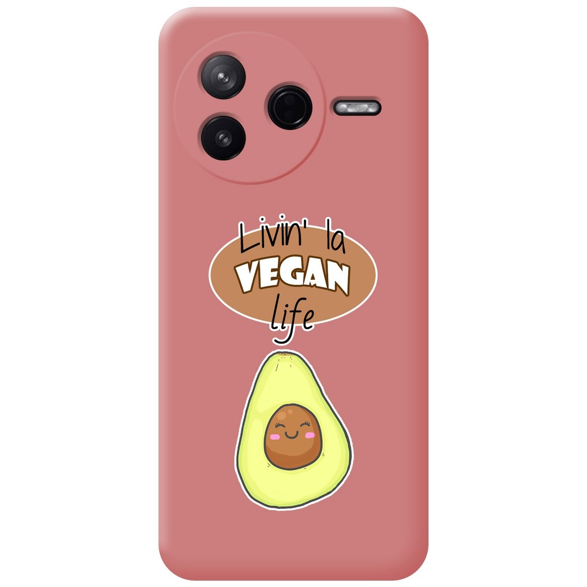 Funda Silicona Líquida Rosa para Xiaomi Poco F7 Pro 5G diseño Vegan Life Dibujos