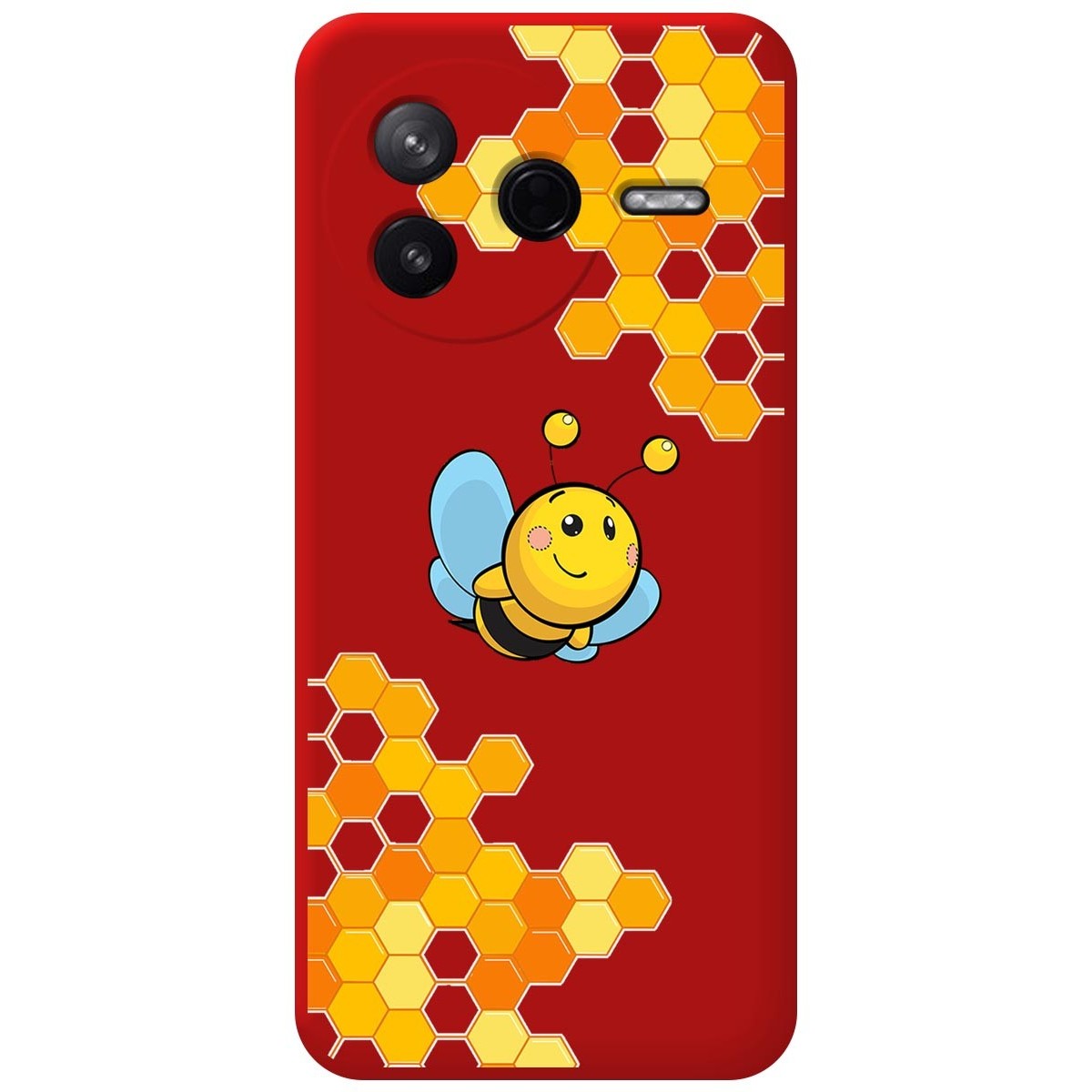 Funda Silicona Líquida Roja para Xiaomi Poco F7 Pro 5G diseño Abeja Dibujos