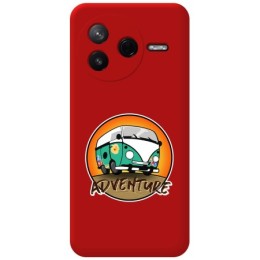 Funda Silicona Líquida Roja para Xiaomi Poco F7 Pro 5G diseño Adventure Dibujos
