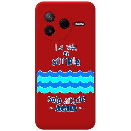 Funda Silicona Líquida Roja para Xiaomi Poco F7 Pro 5G diseño Agua Dibujos