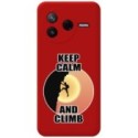 Funda Silicona Líquida Roja para Xiaomi Poco F7 Pro 5G diseño Hombre Escalada Dibujos