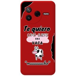 Funda Silicona Líquida Roja para Xiaomi Poco F7 Pro 5G diseño Vaca Dibujos