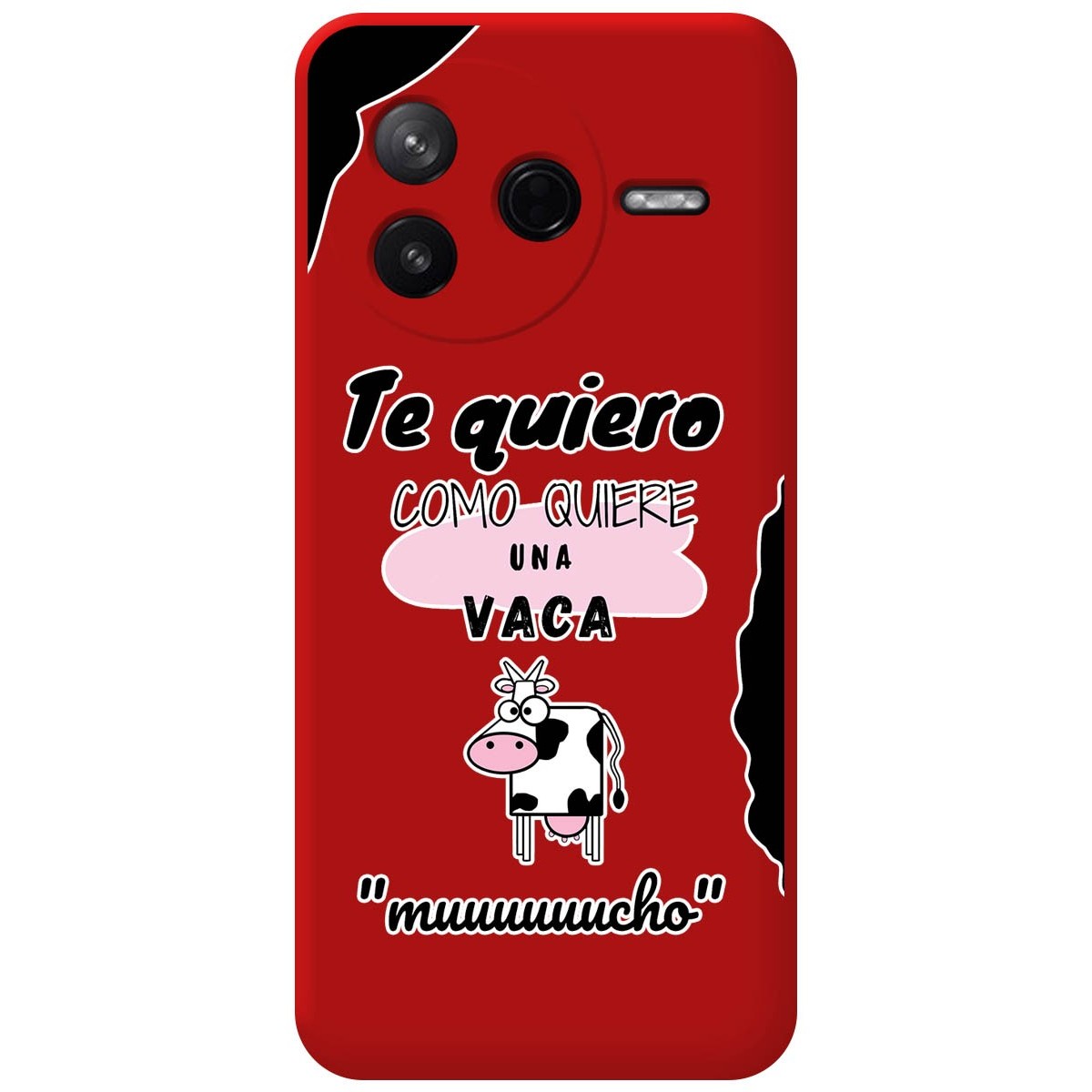 Funda Silicona Líquida Roja para Xiaomi Poco F7 Pro 5G diseño Vaca Dibujos