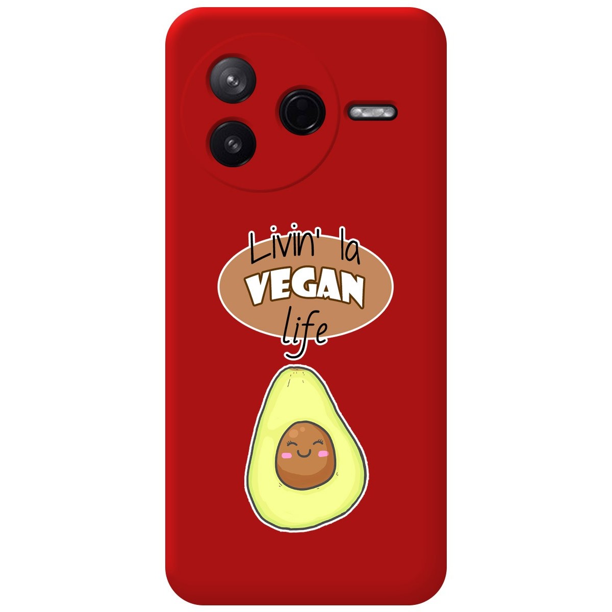 Funda Silicona Líquida Roja para Xiaomi Poco F7 Pro 5G diseño Vegan Life Dibujos