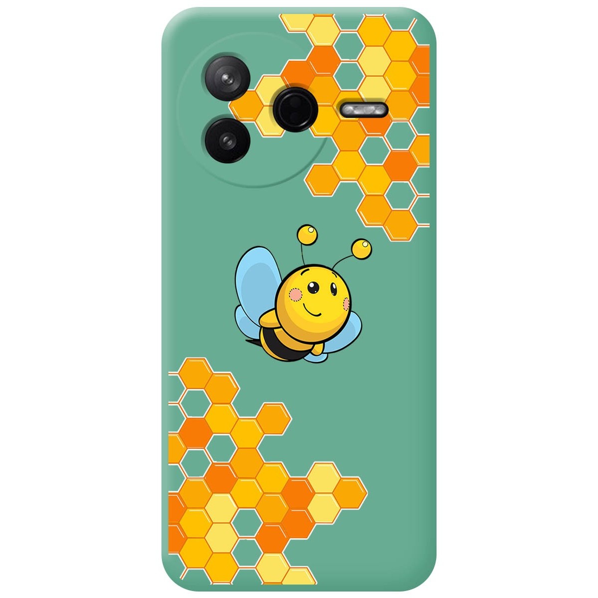 Funda Silicona Líquida Verde para Xiaomi Poco F7 Pro 5G diseño Abeja Dibujos