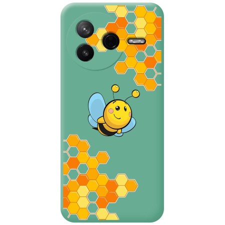 Funda Silicona Líquida Verde para Xiaomi Poco F7 Pro 5G diseño Abeja Dibujos