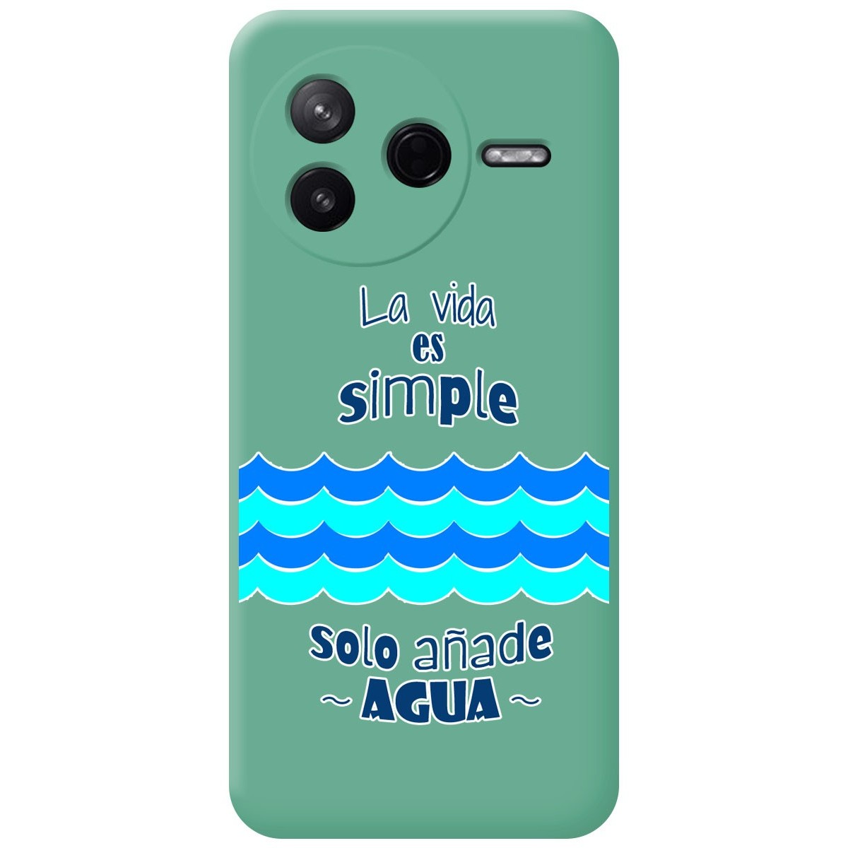 Funda Silicona Líquida Verde para Xiaomi Poco F7 Pro 5G diseño Agua Dibujos