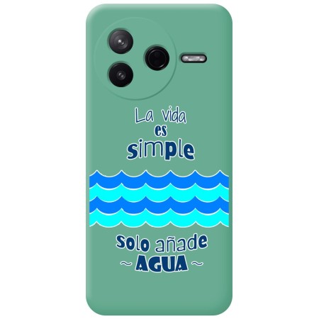 Funda Silicona Líquida Verde para Xiaomi Poco F7 Pro 5G diseño Agua Dibujos