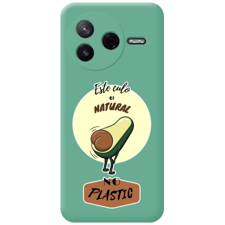 Funda Silicona Líquida Verde para Xiaomi Poco F7 Pro 5G diseño Culo Natural Dibujos