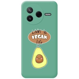 Funda Silicona Líquida Verde para Xiaomi Poco F7 Pro 5G diseño Vegan Life Dibujos